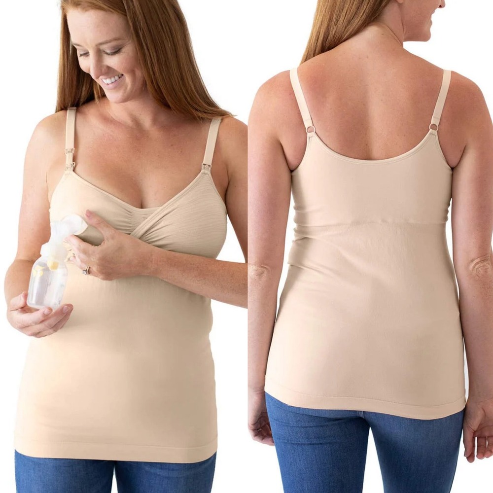 Kindred Bravely Sublime Hands-Free Pumping & Nursing Tank Beige L Breastfeeding